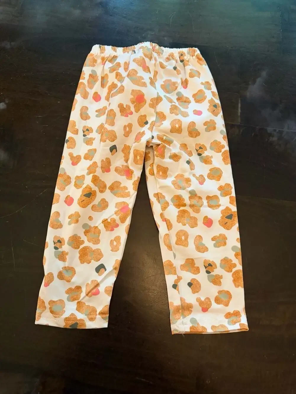 Clothing Peach & Gold Sequin Leopard Pumpkin Ruffle Outfit
